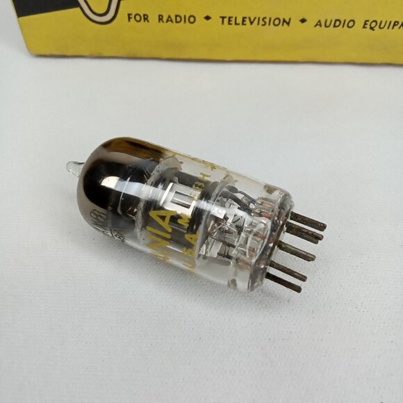 WWII Era Electronic Tube With Box Set Of 5 Sylvania Model 6AX8 NOS NIB 1940s - Picture 4 of 15